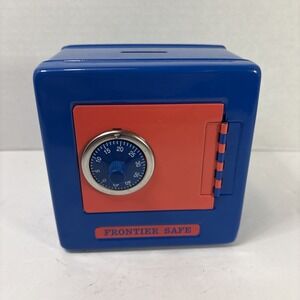 Fun Express Metal Frontier Safe Bank w/ Combination Lock – Blue & Red